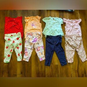 NWOT Carters 4 Matching Sets Of Baby Girl Clothes Bundle 12M